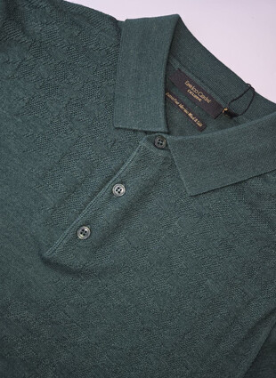 Поло с длинным рукавом из шерсти с шелком ENRICO CERINI