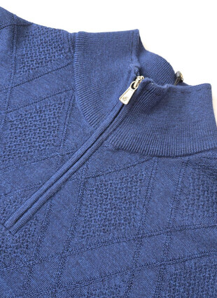 Джемпер с воротом стойка на молнии из 100% шерсти от ENRICO CERINI