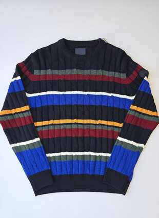Джемпер с косами в разноцветную полоску от IMPULSO