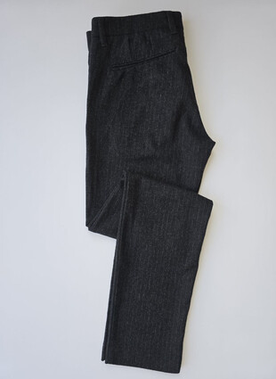 Черные в полоску брюки из смесового состава от Mac jeans