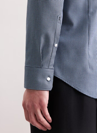 Сорочка с длинным рукавом от Seidensticker жаккардового плетения прямого кроя