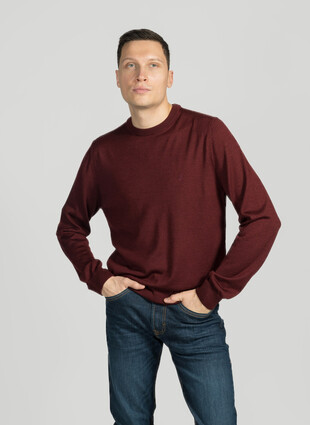 Джемпер с круглым горлом от Enrico Cerini из шерсти и шелка