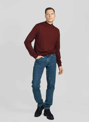 Джемпер с воротником стойка от Enrico Cerini из 100% мериносовой шерсти