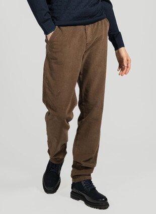 Коричневые вельветовые слаксы от Enrico Cerini