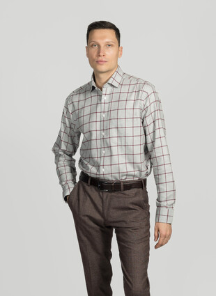 Сорочка Seidensticker в крупную бордовую клетку