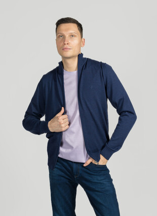 Шертяной кардиган на молнии от Enrico Cerini