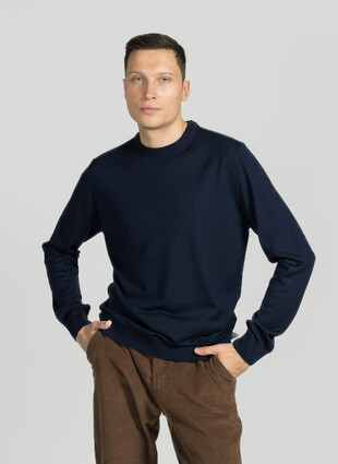 Джемпер с круглым горлом от Enrico Cerini из 100% мериносовой шерсти