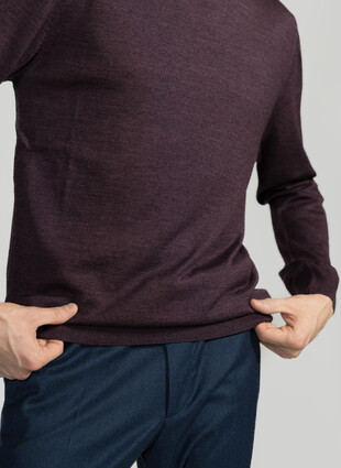 Джемпер с круглым горлом от Enrico Cerini из шерсти и шелка