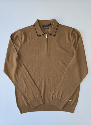 Поло с длинным рукавом от Enrico Cerini из 100% мериносовой шерсти