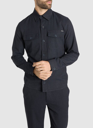 Рубашка с накладными карманами в полоску от Mac jeans